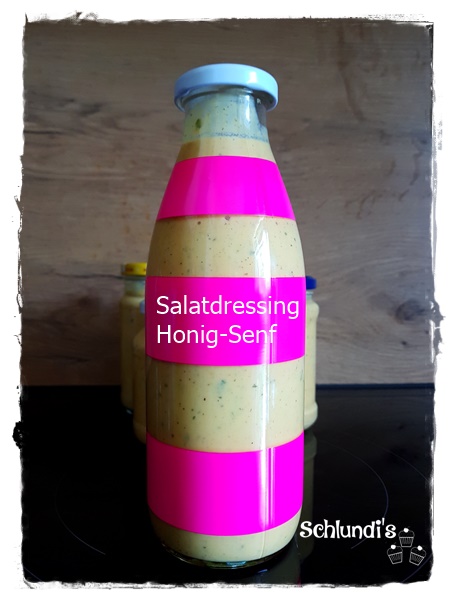 Salatdressing Honig-Senf auf Vorrat